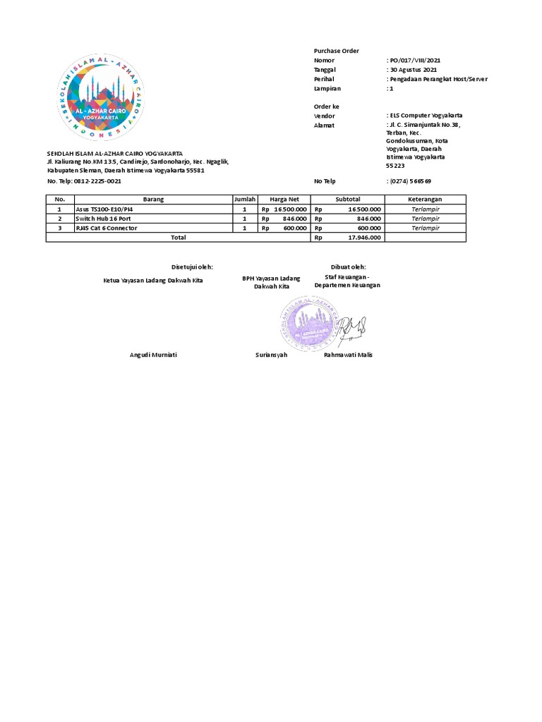 Pengadaan Perangkat Host/Server PO 2021 | PDF