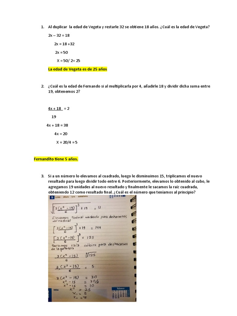 Problemas Matemáticos Resueltos | PDF