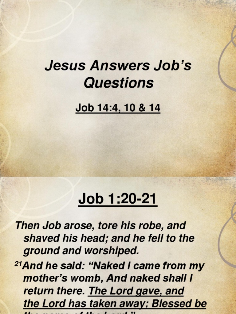 Jesus Answers Jobs Questions | PDF | Jesus | Resurrection Of Jesus