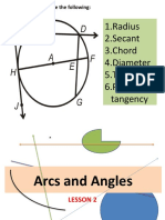 Name parts of a circle and angles in a geometry figure/TITLE