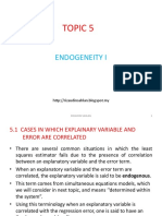 Topic 5 Endogeneity I