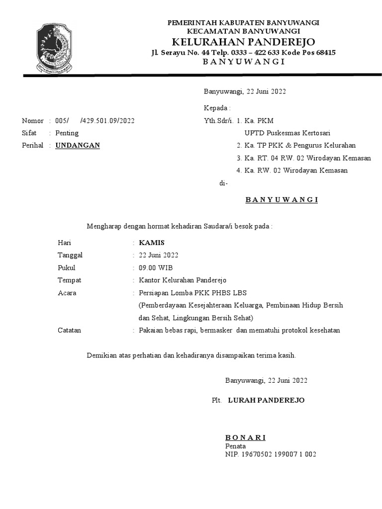 Undangan RT - RW | PDF