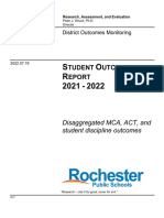 Tudent Utcomes Eport: Disaggregated MCA, ACT, and Student Discipline Outcomes