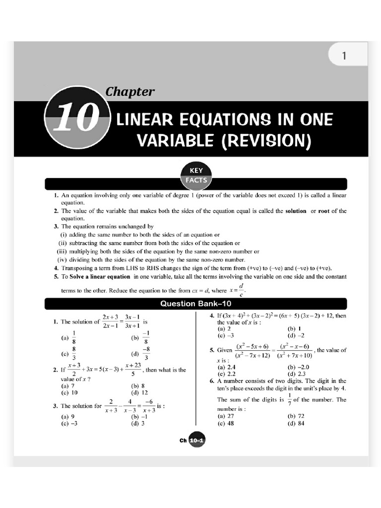 Linear Equations | PDF