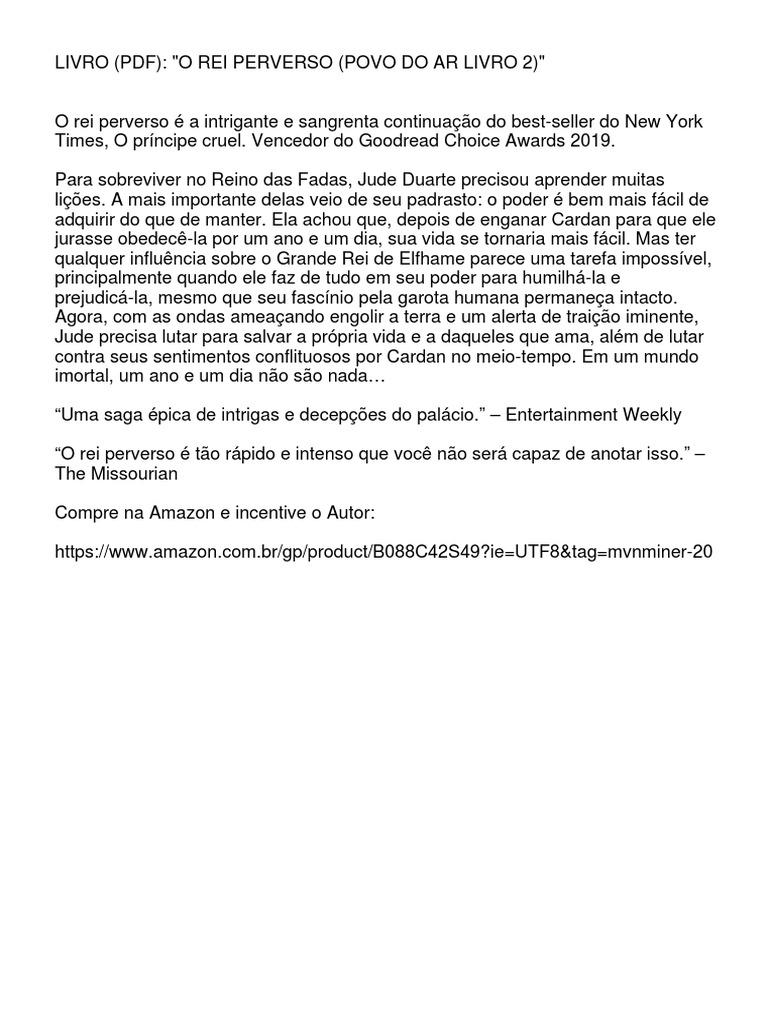 O Rei Perverso: Povo do Ar 2 | PDF