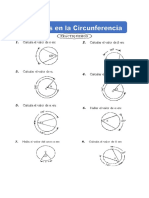 Ejercicios de Angulos en La Circunferencia Para Cuarto de Primaria