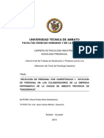 Selección de Personal Por Competencias y Rotación de Personal en Los Colaboradores de La Empresa Repremarva de La Ciudad de Ambato Provincia de Tungurahua