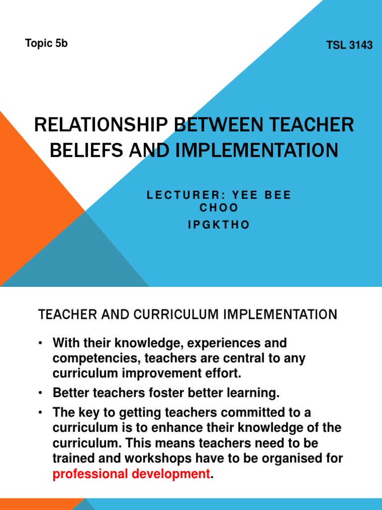 Teacher Beliefs and Curriculum Implementation | PDF | Curriculum | Teachers