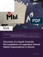 FIDH - Chronicle of A Death Foretold: The Liquidation of Legendary Human Rights Organisations in Russia