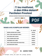 Isu Motivasi, Ganjaran Dan Etika Dalam Penilaian Prestasi