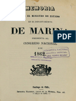Memoria Que El Ministro de Estado en El Departamento de Marina Presenta Al Congreso Nacional en 1862
