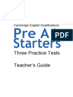 Pre A1 Starters: Three Practice Tests Teacher's Guide
