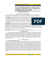 Capital Social, Su Generacion en La Educacion Superior: Análisis de Su Dinamica en La Provincia de Chimborazo, Ecuador