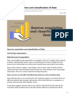 Sources, Acquisition and Classification of Data