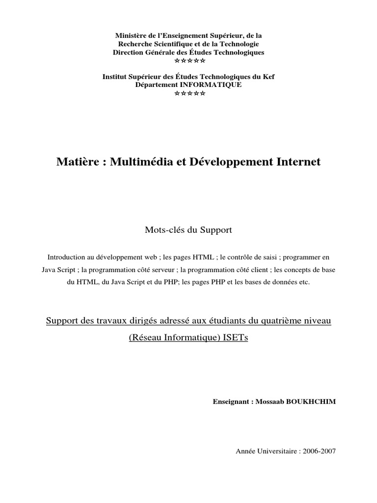 2015 01 04 TP PHP | PDF | Internet | Internet et Web