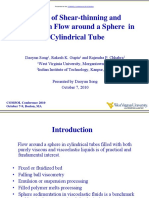 Effects of Shear-Thinning and Elasticity in Flow Around A Sphere in A Cylindrical Tube