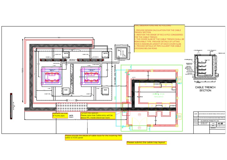 Cable Trench Layout Section Commented PDF