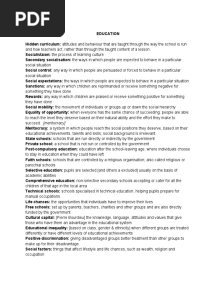 Keywords - IGCSE Sociology
