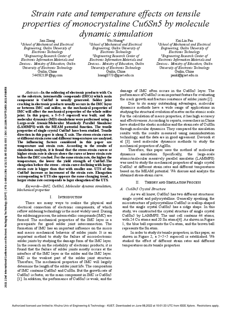 Strain Rate and Temperature Effects On Tensile Properties of ...