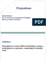 Prepositions: Prepostions
