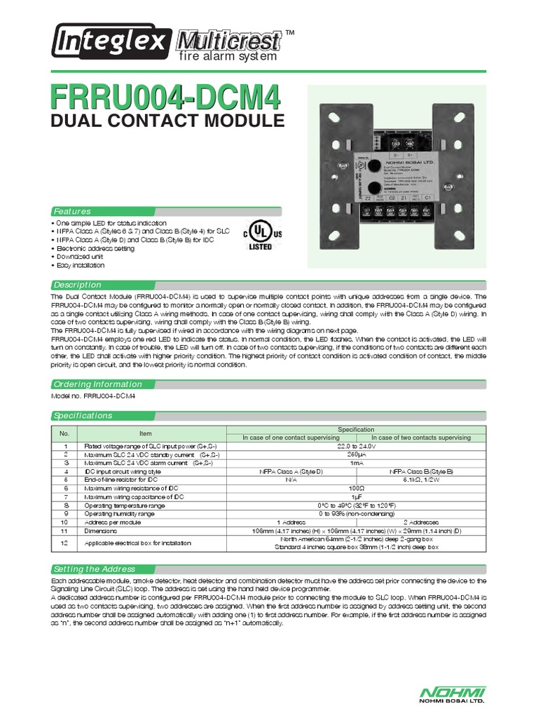 Dual Contact Module FRRU004-DCM4 | PDF | Amplifier | Electrical Wiring