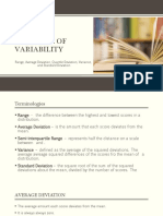 Measures of Variability: Range, Average Deviation, Quartile Deviation, Variance, and Standard Deviation