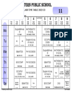 Eastern Public School Class Time Table 2022-23