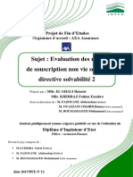 Sujet: Evaluation Des Risques de Souscription Non Vie Sous La Directive Solvabilité 2