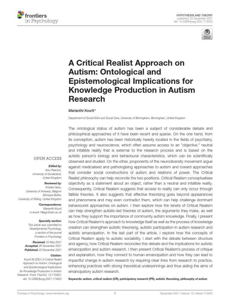 A Critical Realist Approach To Thematic Analysis Producing Causal Explanations