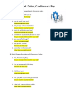 WORK-Duties, Conditions and Pay (Worksheet) Tiago Silva