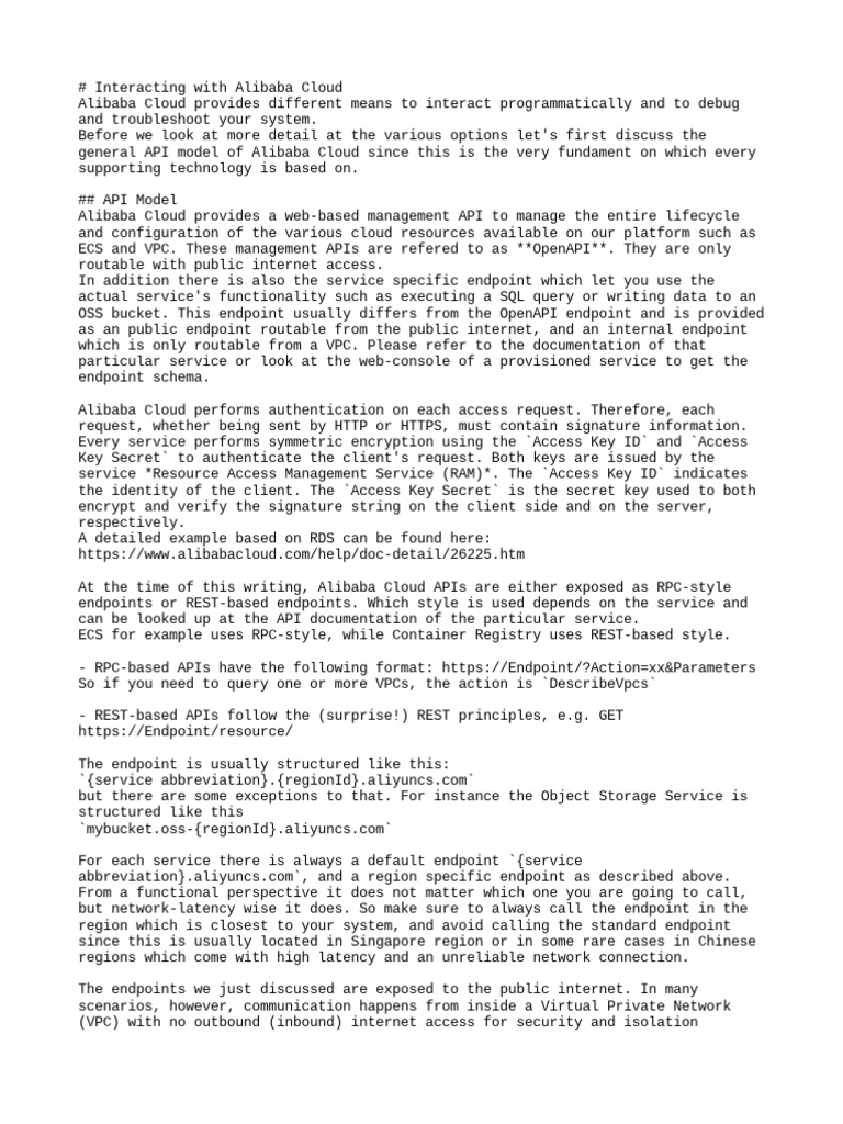Interacting Alicloud - MD | PDF | Command Line Interface | Cloud Computing