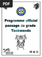 Programme Complet Passage de Grade Taekwondo