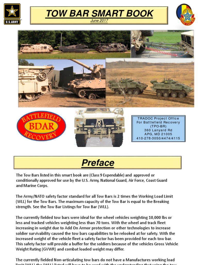 US Army Tow Bar Smart Book PDF Humvee Road