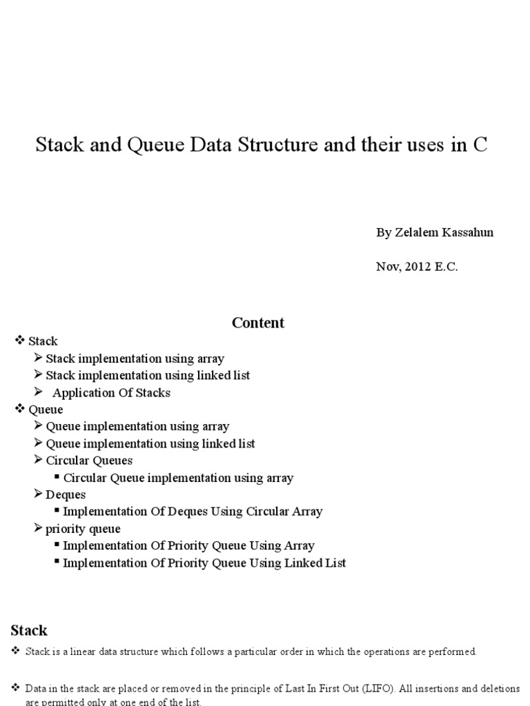Stack and Queue Presentation New | PDF | Queue (Abstract Data Type ...