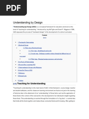 Understanding by Design