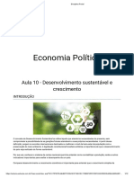 Economia Política: Aula 10 - Desenvolvimento Sustentável e Crescimento