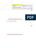 Total Manufacturing Cost of Salus Watch: 3rd Year Calculation