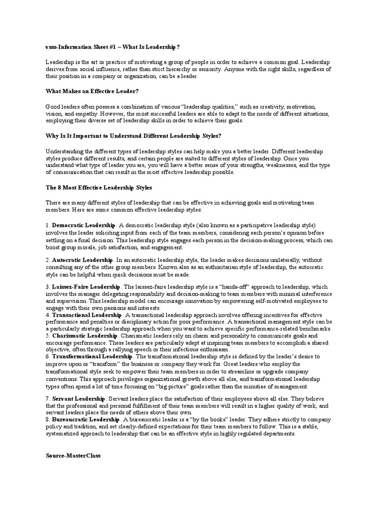 Understanding Leadership Styles | PDF | Leadership | Transformational ...