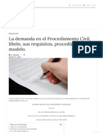 La Demanda en El CPC, Requisitos, Procedimiento, Modelo