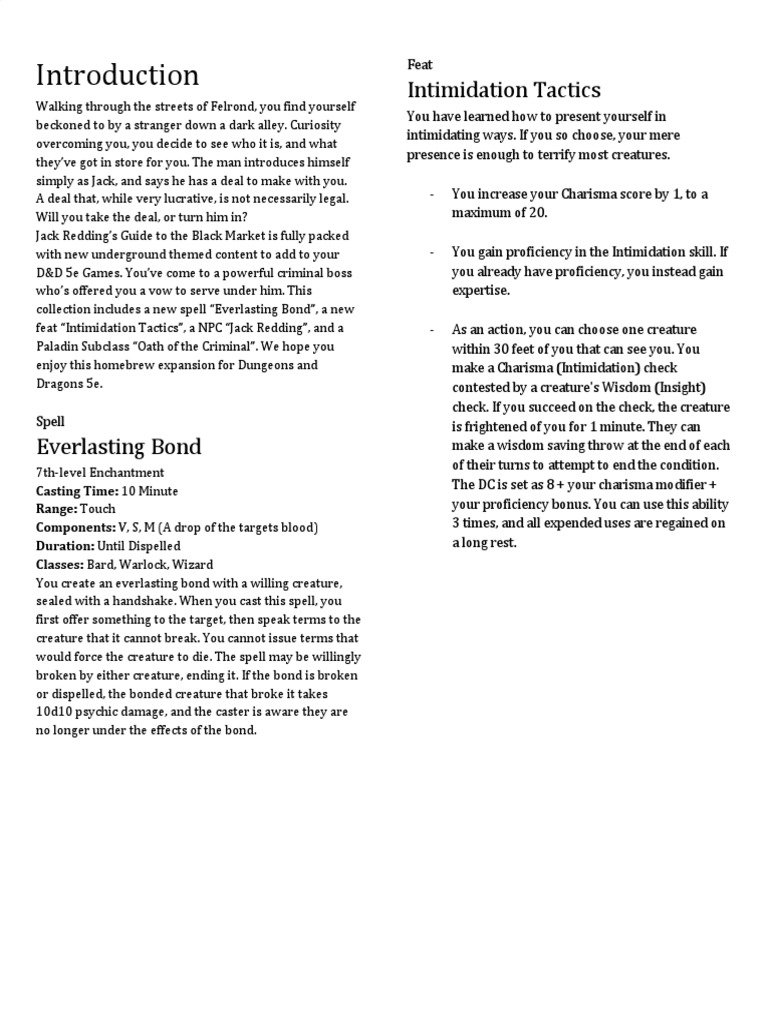 Jack Redding's Guide To The Black Market Printer Friendly Tier 3 PDF