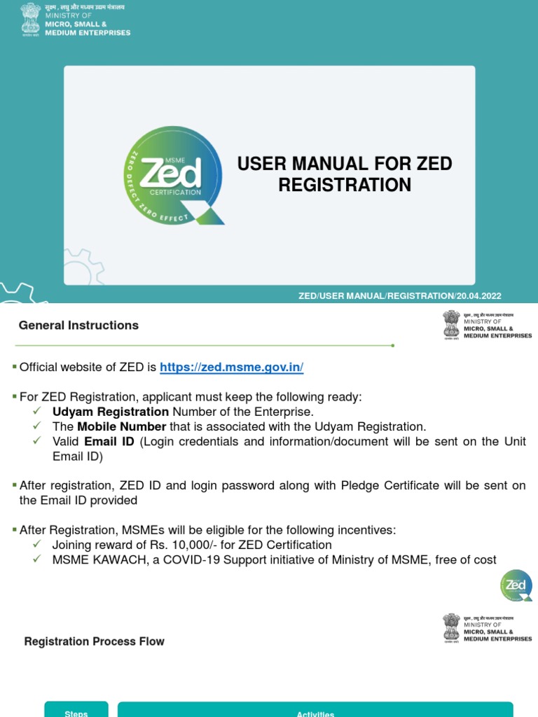 ZED Registration User Manual | PDF | Password | Login