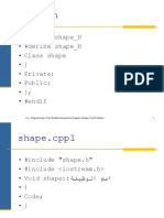 Shape.h: #Ifndef Shape - H #Define Shape - H Class Shape (Private: Public:) #Endif