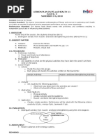 Lesson Plan in Pe and Health 11 H.O.P.E. 3 N6VE0BER 3-6, 2018