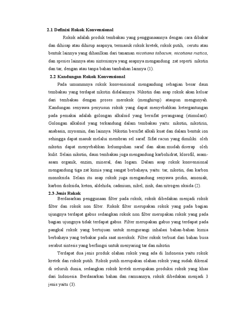 Definisi dan Kandungan Rokok Konvensional | PDF | Pengembangan Diri ...