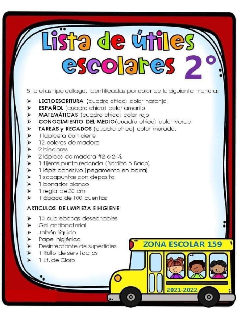 Lista de Utiles Segundo | PDF
