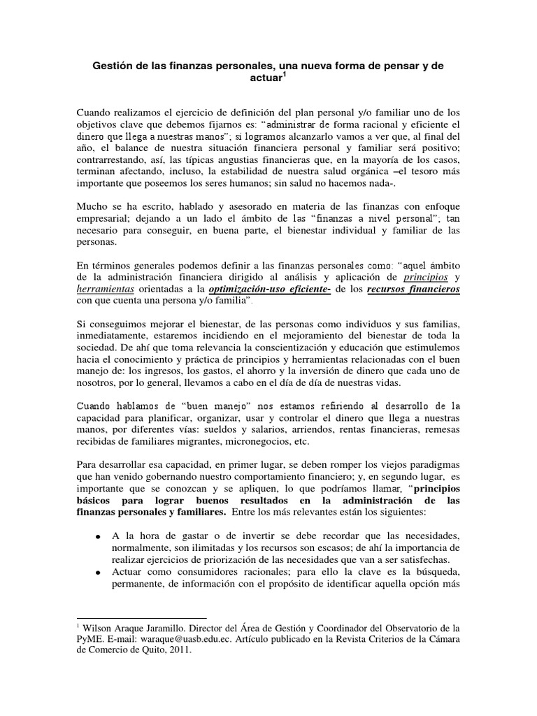 Finanzas Personales: Claves para el Éxito | PDF | Finanzas personales ...