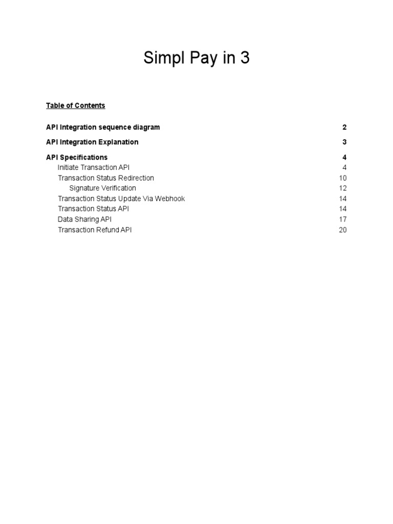 Simpl Pay in 3 API Integration Guide | PDF | Computing | Information Age