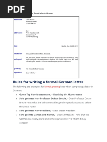 Formal & Informal Letter Writing (German)
