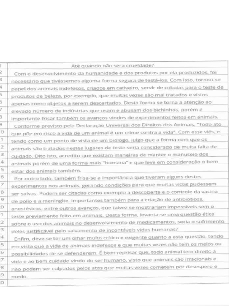 Redação maus tratos aos animais | PDF