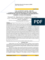 Physical Activity Level and Its Correlationwith Quality of Life Among Undergraduates in University of Peradeniya During Covid-19 Pandemic